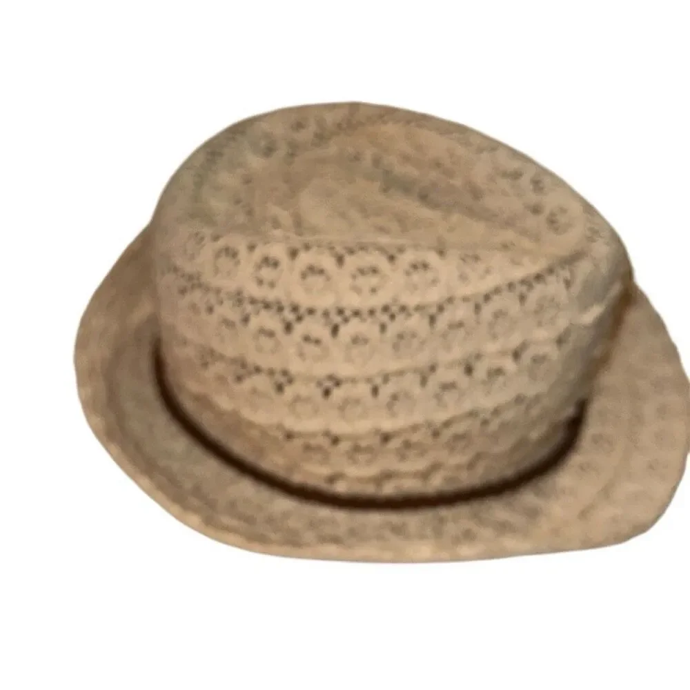Claire's Girls Cream Pink Side Silk Flower Braided Rope Lace Fedora Hat One Size
